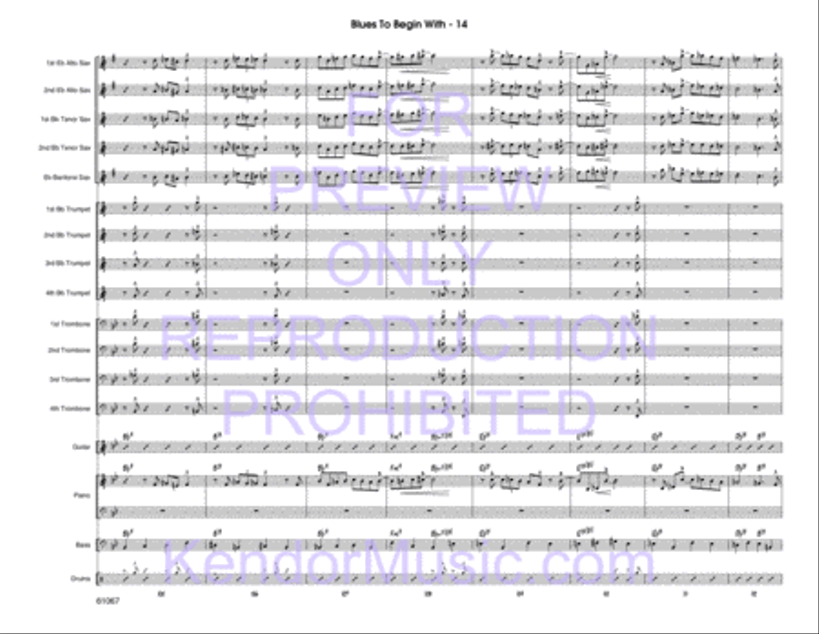 Blues To Begin With Jazz Ensemble scores gallery preview page 15