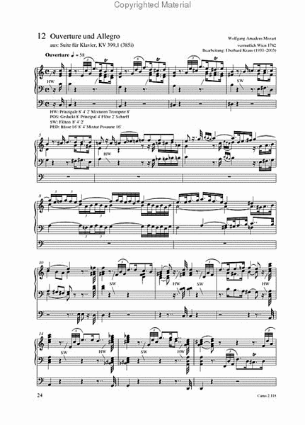 Organ book Mozart * Haydn. Music for keyboard instruments