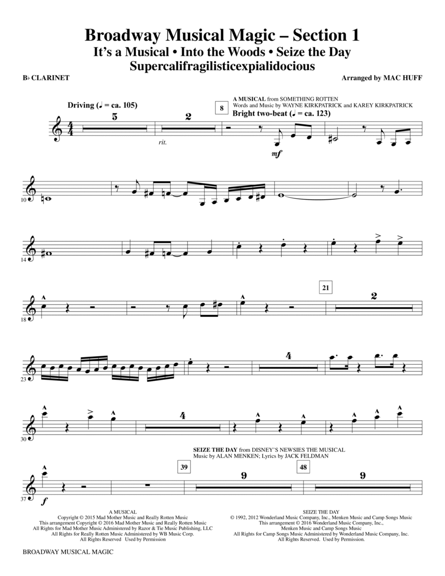 Broadway Musical Magic - Clarinet Choir scores gallery preview page 1