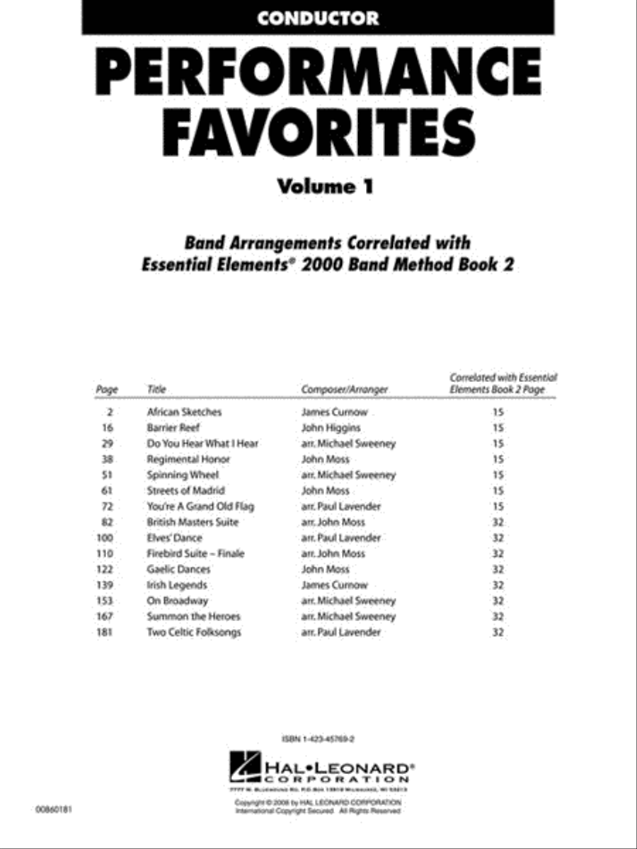 Performance Favorites, Vol. 1 - Conductor Concert Band Methods scores gallery preview page 2