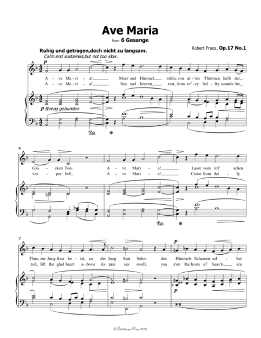 Ave Maria, by Robert Franz, in F Major Voice scores gallery preview page 3