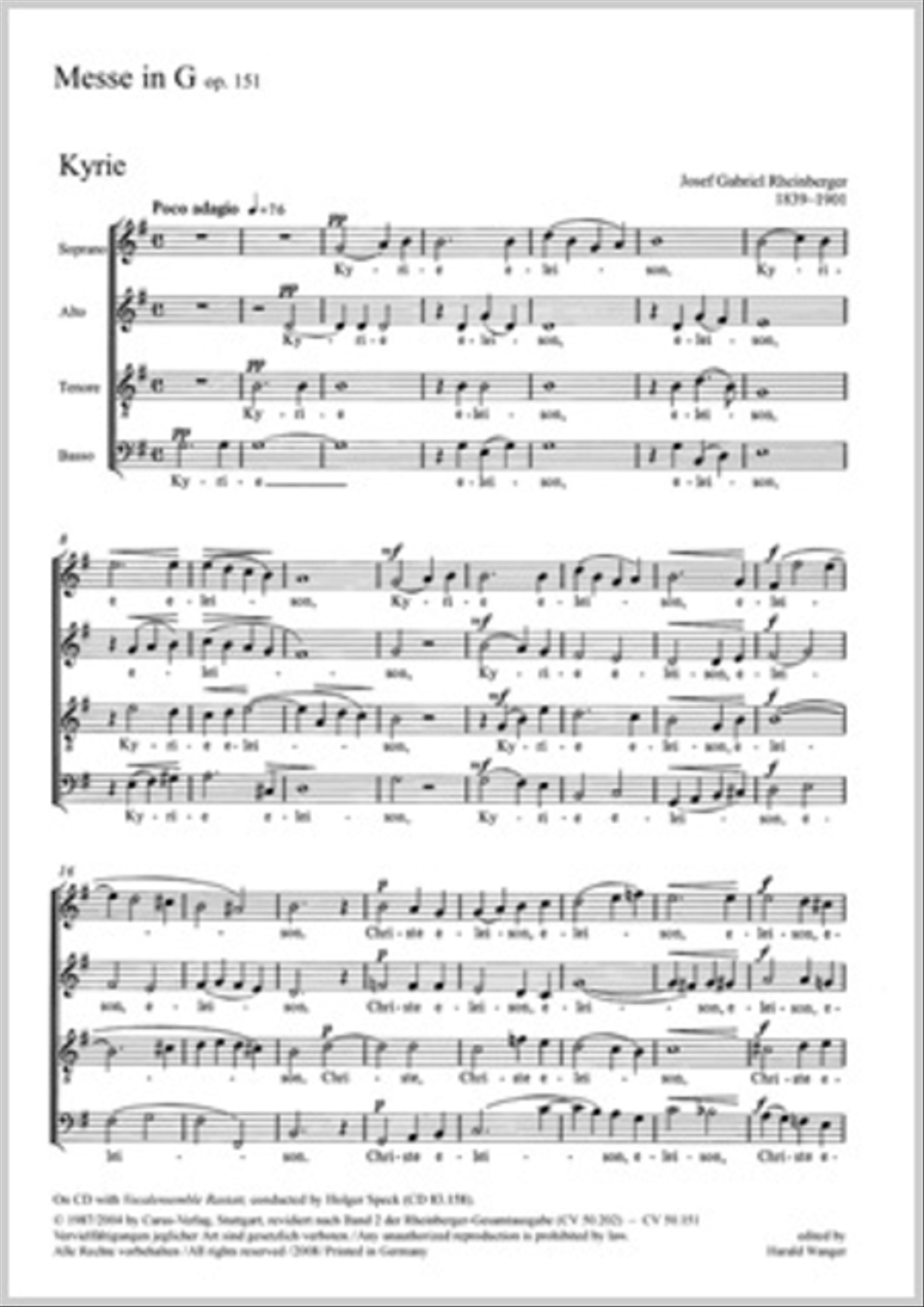 Missa St. Crucis in G 4-Part scores gallery preview page 1