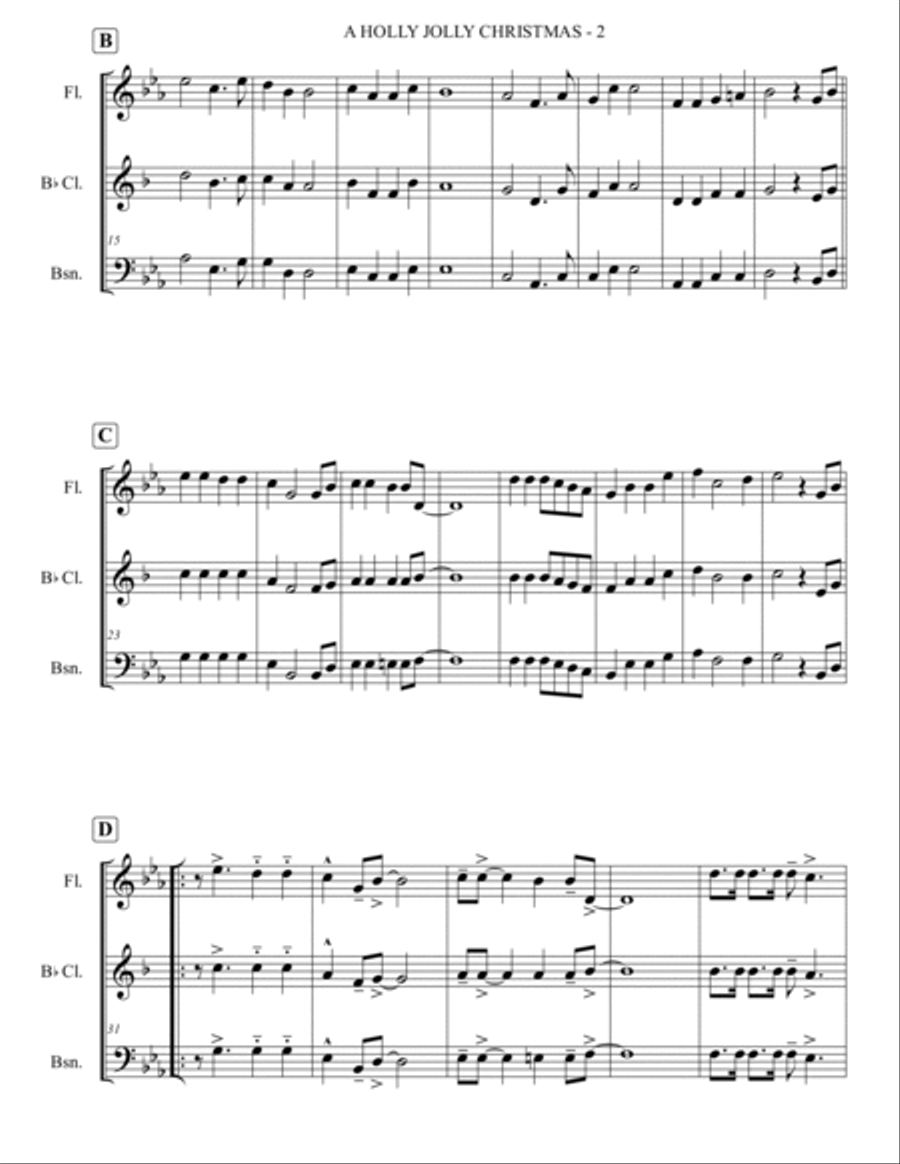 A Holly Jolly Christmas A Holly Jolly Christmas Woodwind Trio scores gallery preview page 3