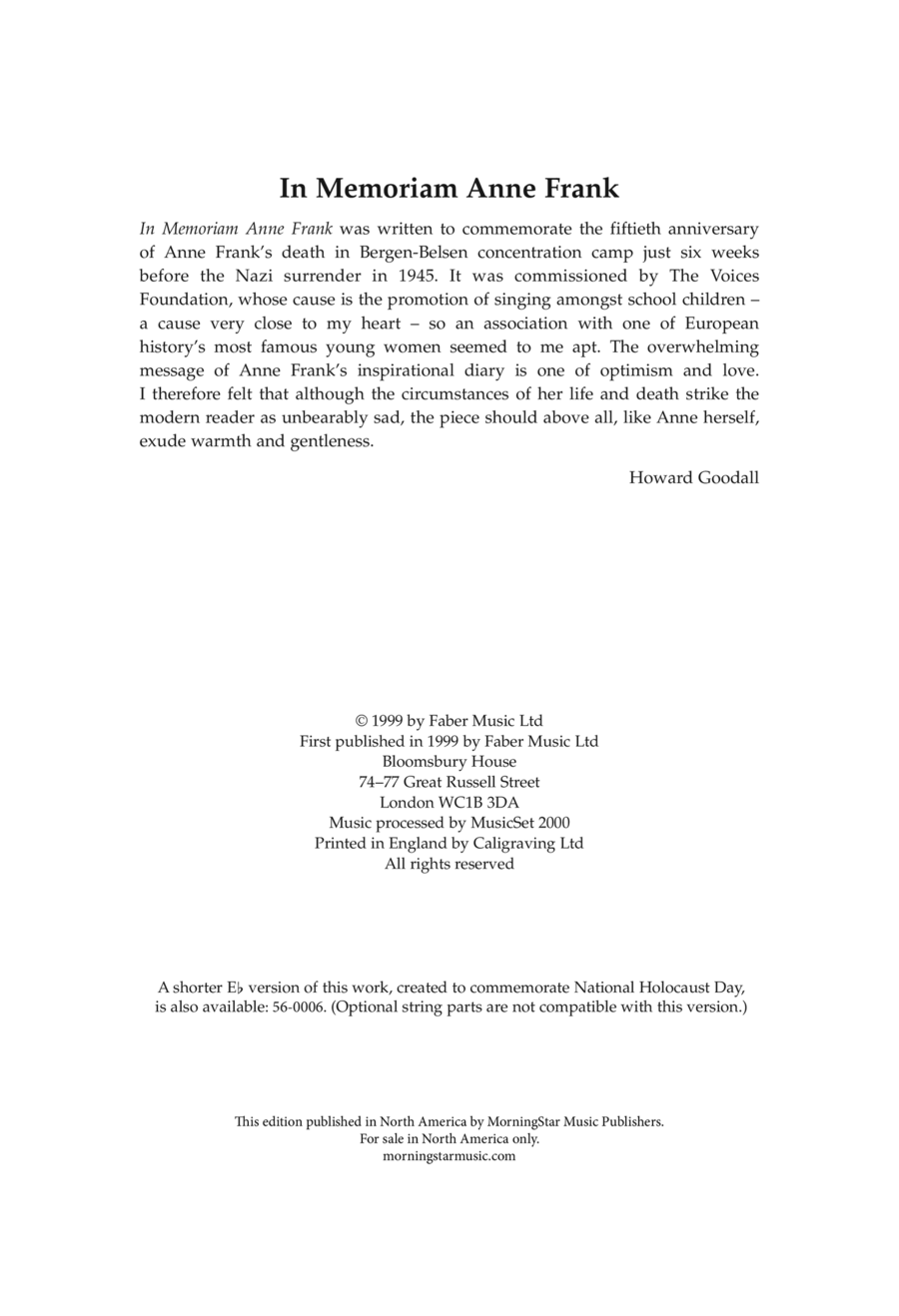 In Memoriam Anne Frank Divisi scores gallery preview page 1