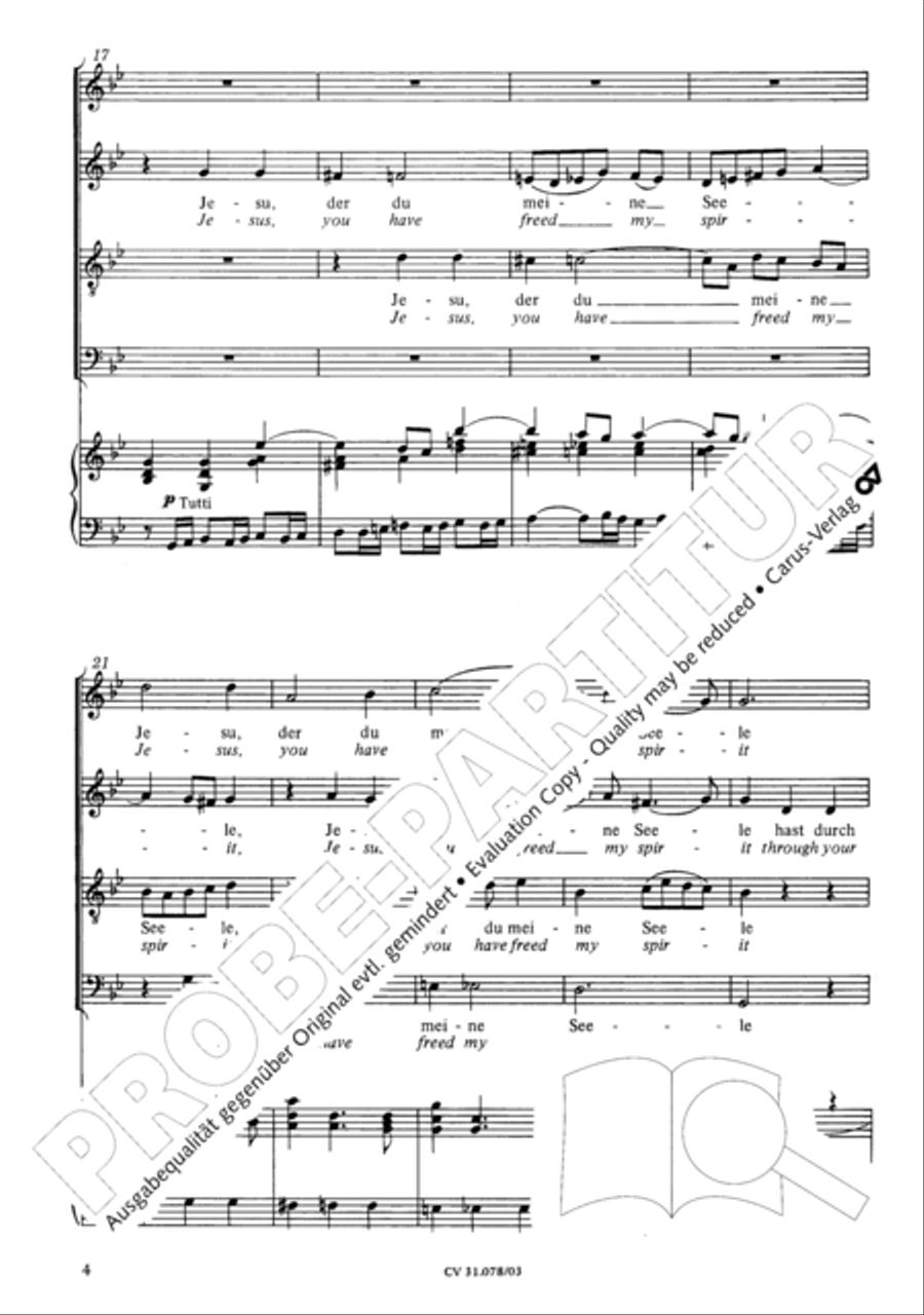 Jesus, you have freed my spirit (Jesu, der du meine Seele) 4-Part scores gallery preview page 5