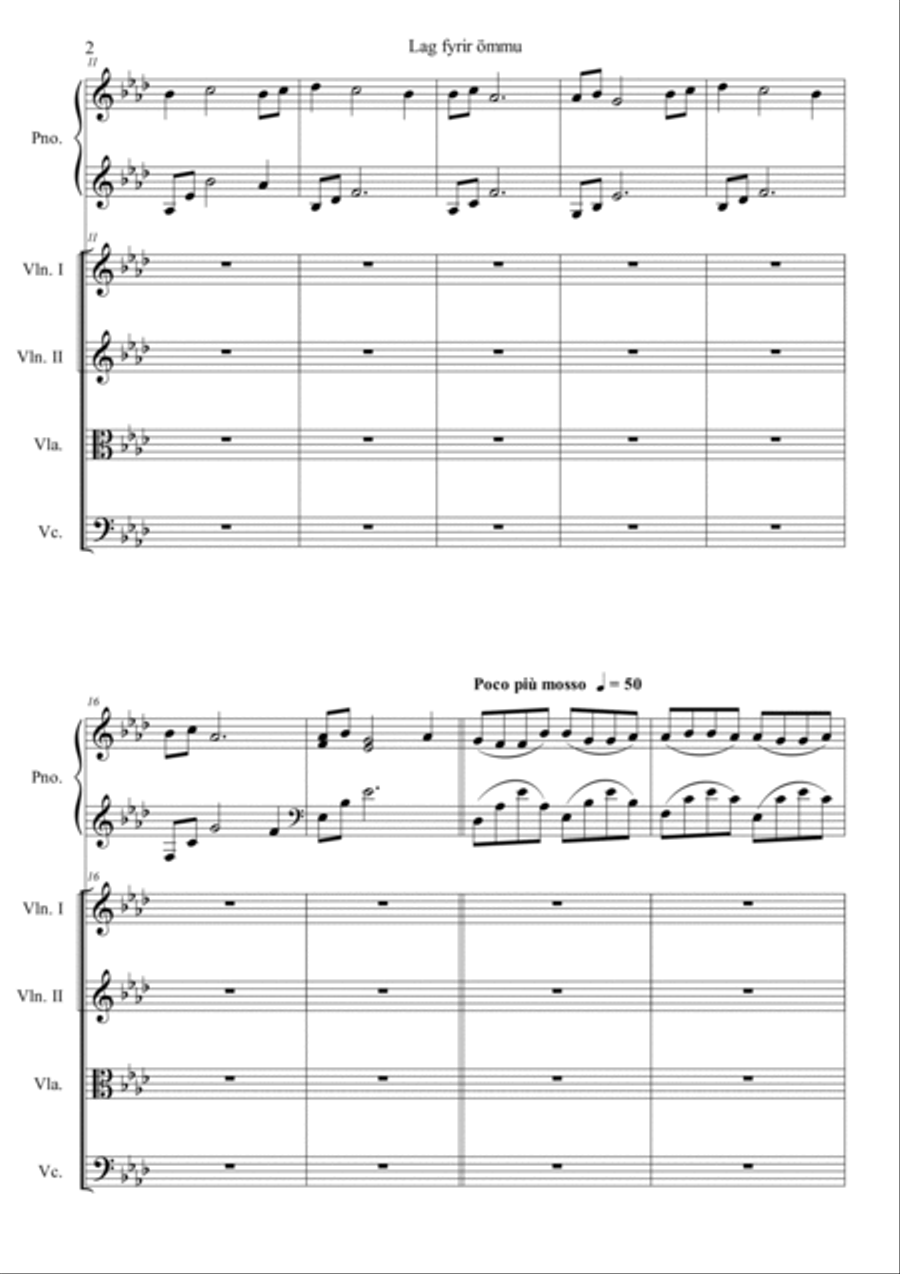 Lag Fyrir Ommu Piano Quartet scores gallery preview page 2