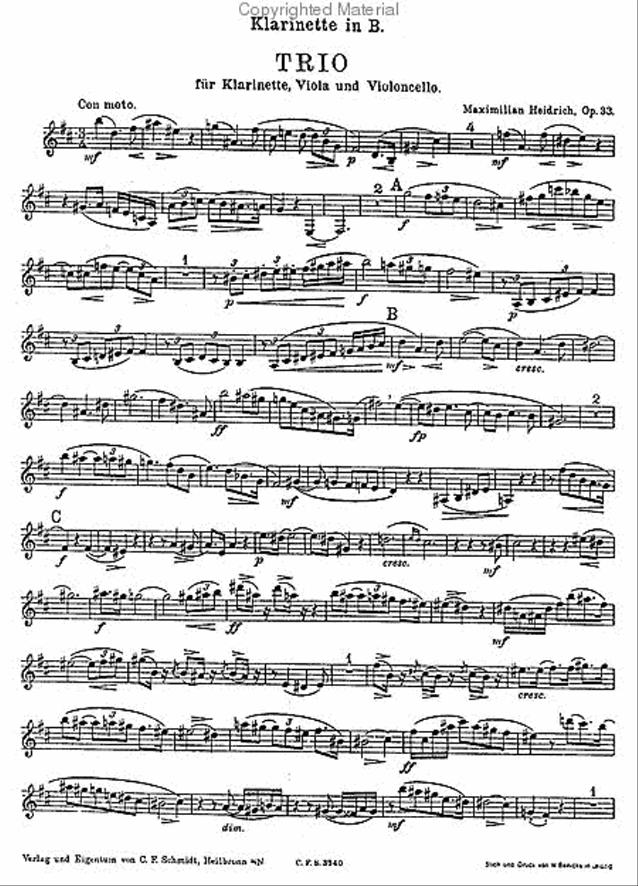 Trio, Op. 33 Clarinet scores gallery preview page 2