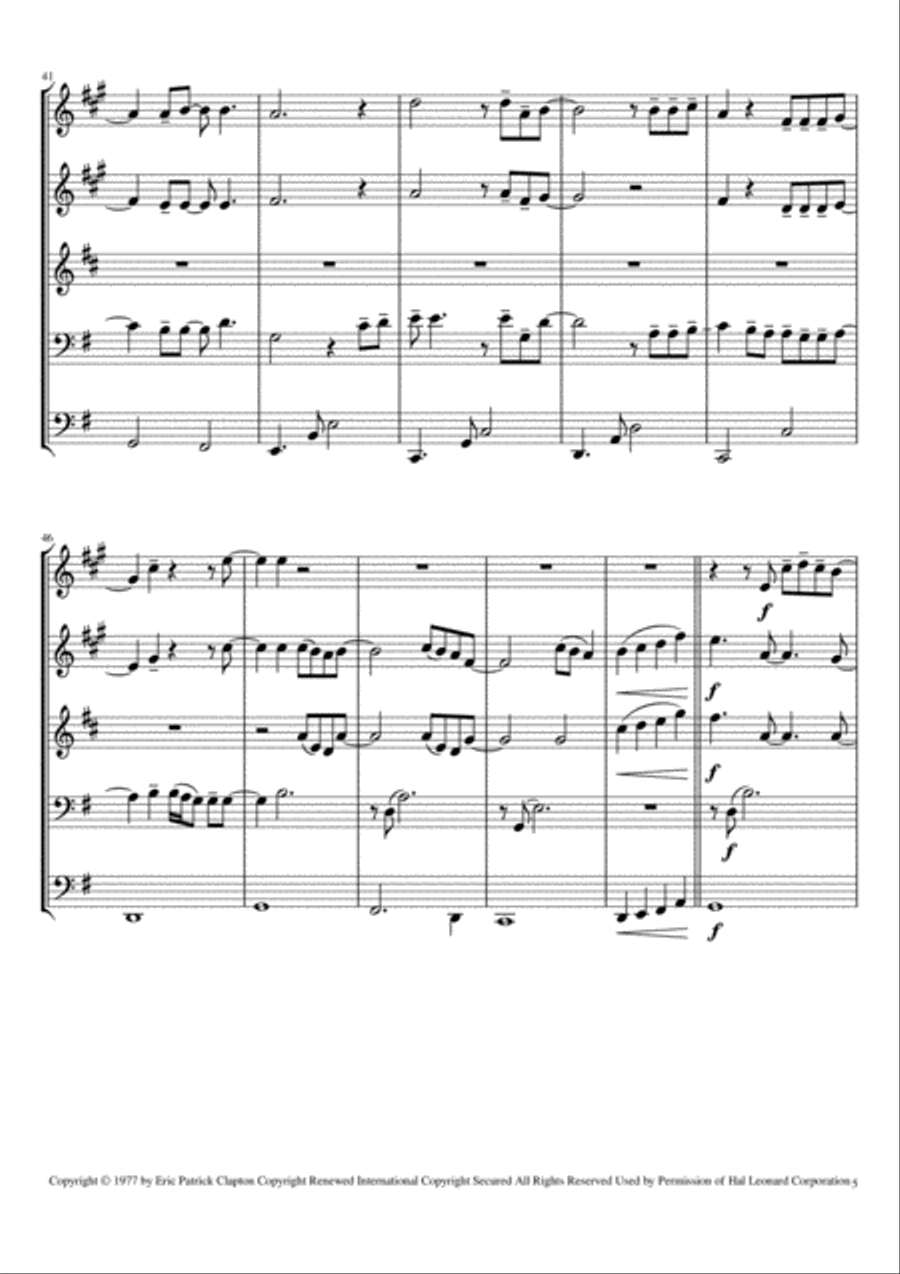 Wonderful Tonight Brass Ensemble scores gallery preview page 5