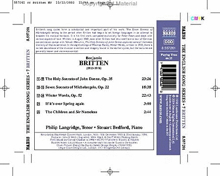 English Song Series: Britten image number null