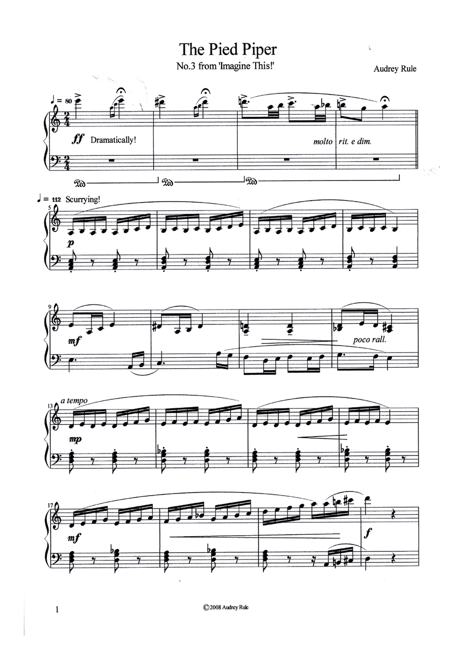 The Pied Piper Piano Solo scores gallery preview page 1