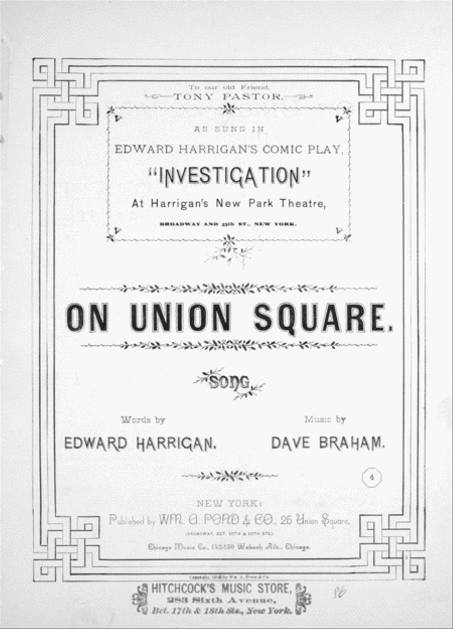 On Union Square. Song Voice scores gallery preview page 1
