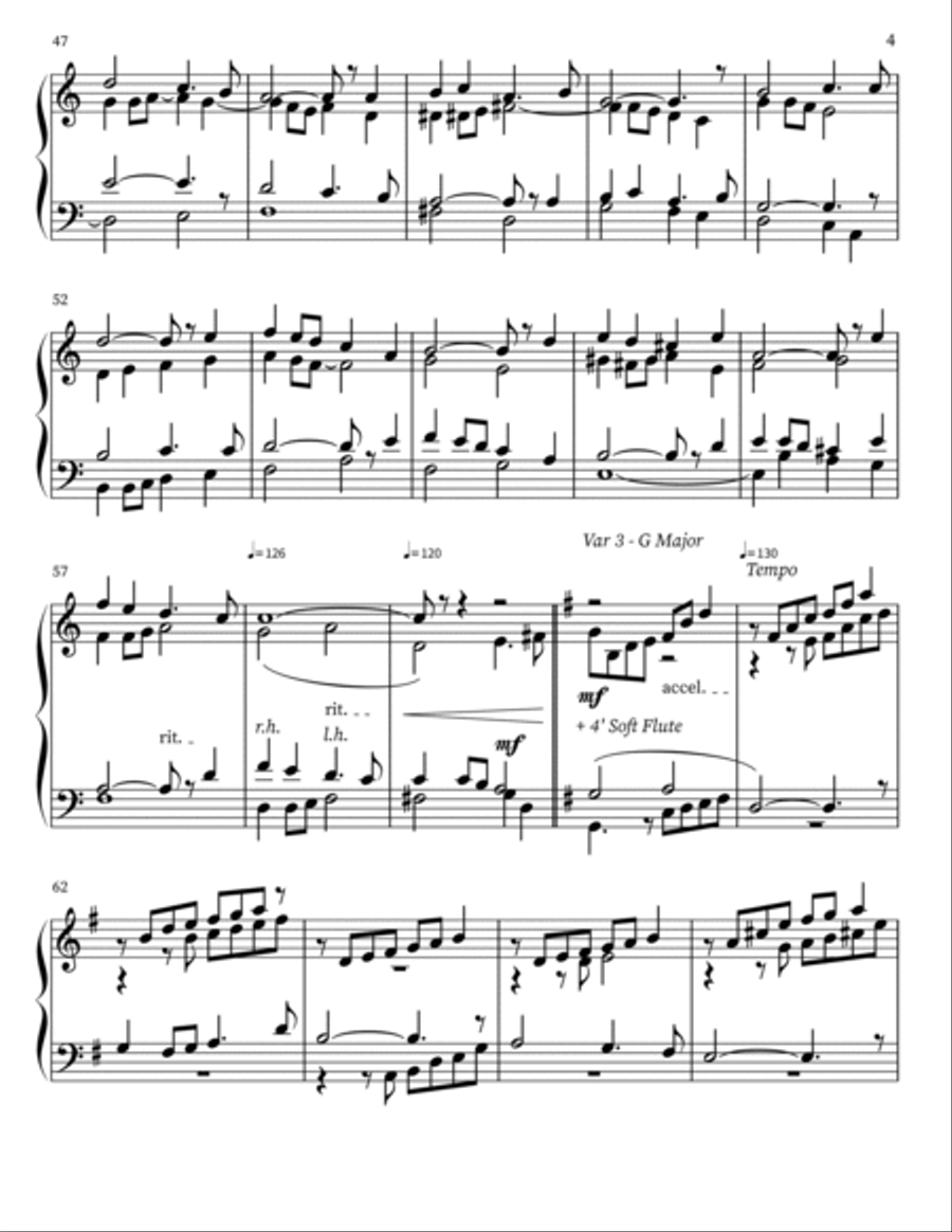 Variations on a cantus firmus in C Major for Organ Organ Solo scores gallery preview page 4