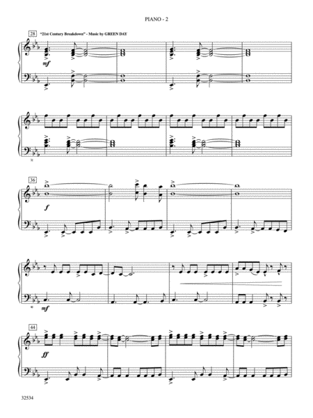 21st Century Breakdown, Suite from Green Day's: Piano Accompaniment