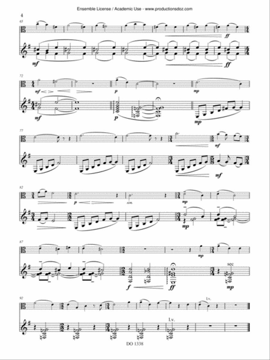 Four brief works for viola and guitar Viola scores gallery preview page 4
