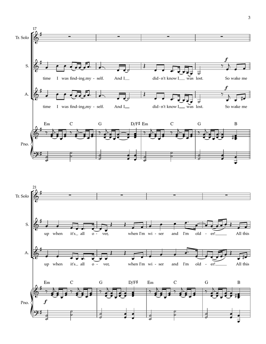 Wake Me Up SSA scores gallery preview page 3
