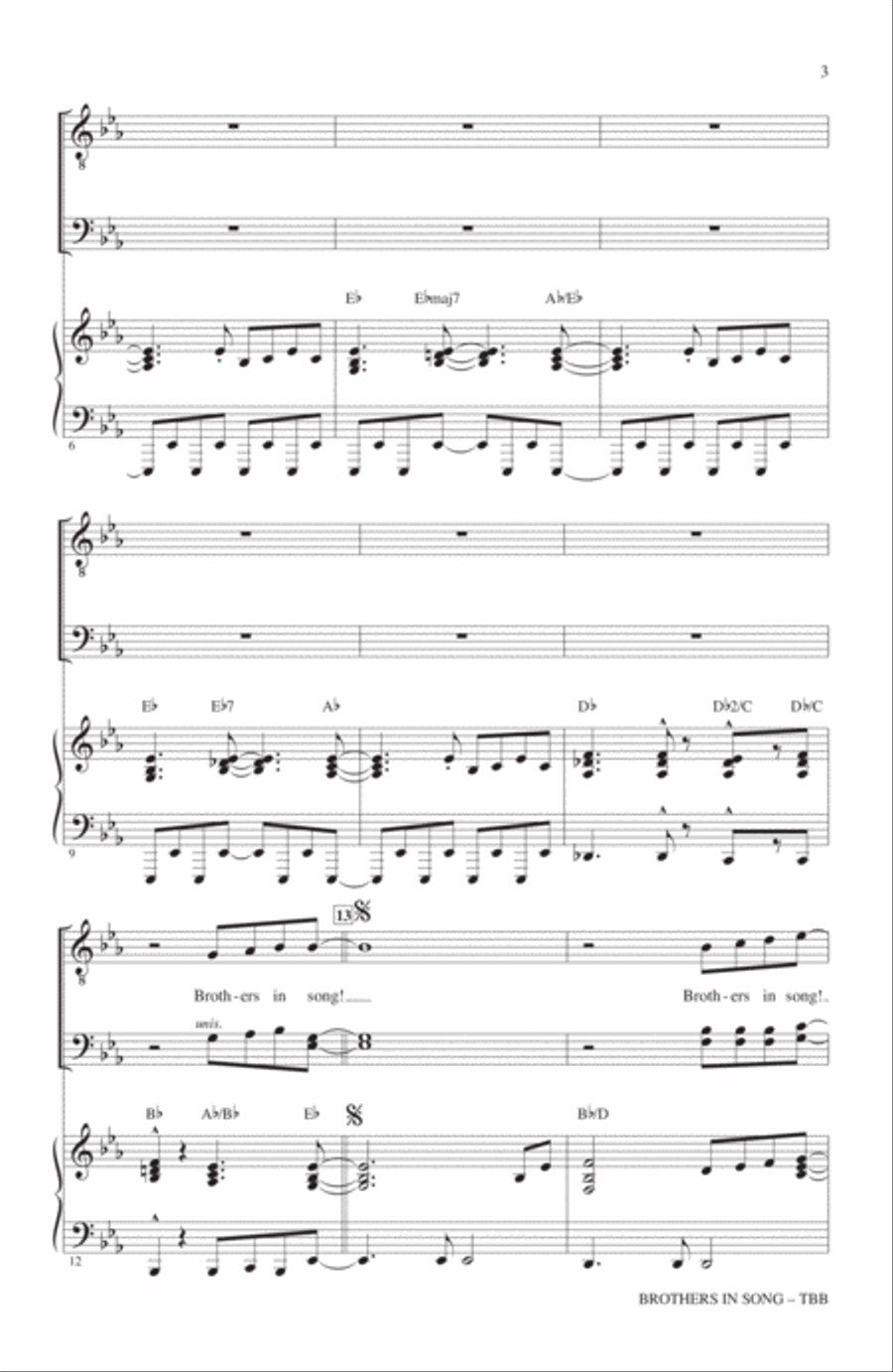 Brothers In Song 3-Part scores gallery preview page 2