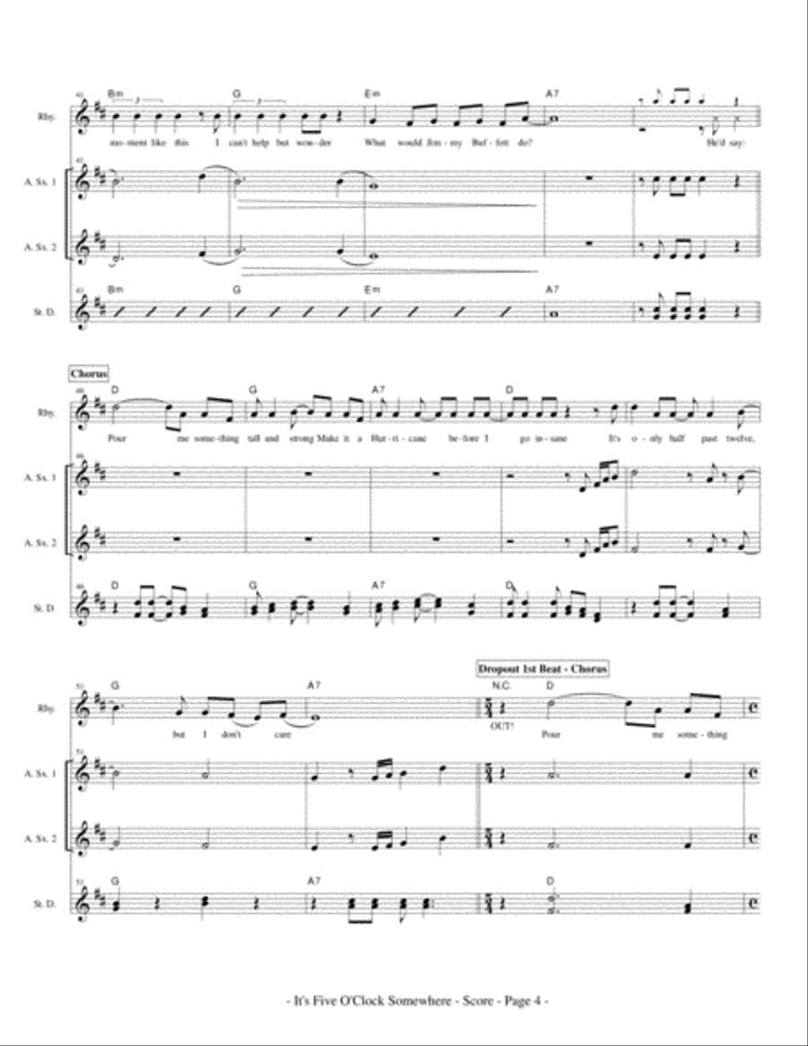 It's Five O'clock Somewhere Small Ensemble scores gallery preview page 6