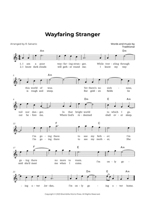 Book cover for Wayfaring Stranger (Key of A Minor)
