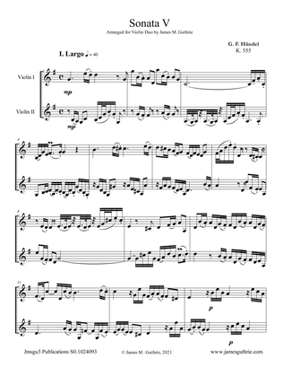 Handel: Sonata No. 5 for Violin Duo