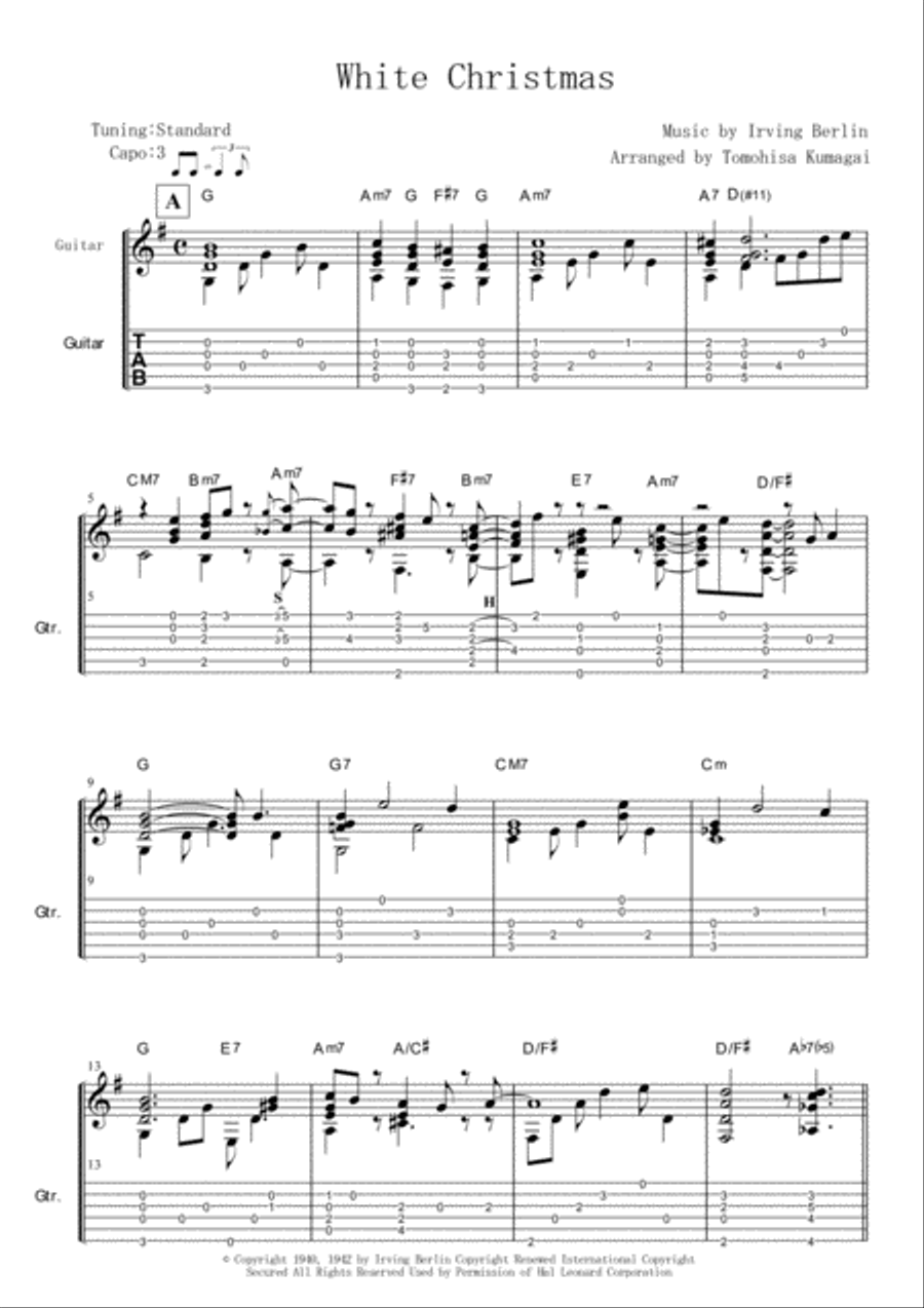 White Christmas Electric Guitar scores gallery preview page 1