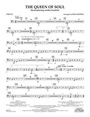 The Queen Of Soul (arr. Paul Murtha)- Conductor Score (Full Score) - Timpani