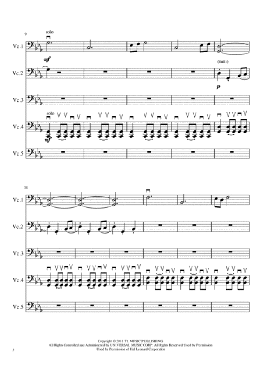 Game Of Thrones Cello Solo scores gallery preview page 2