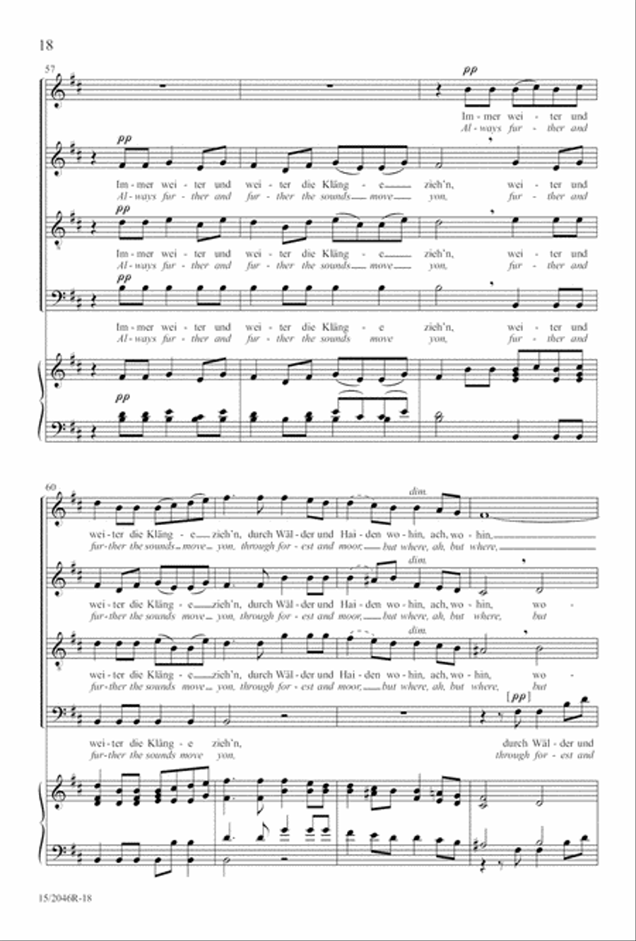 Two Mendelssohn Part Songs: 1. Im Walde 2. Jaglied 4-Part scores gallery preview page 19
