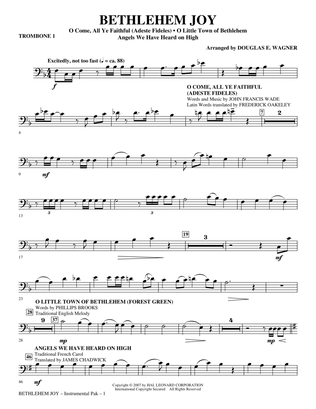 Book cover for Bethlehem Joy (Medley) - Trombone 1
