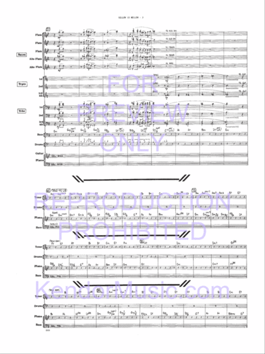 Yellow Is Mellow Yellow Is Mellow Jazz Ensemble scores gallery preview page 6