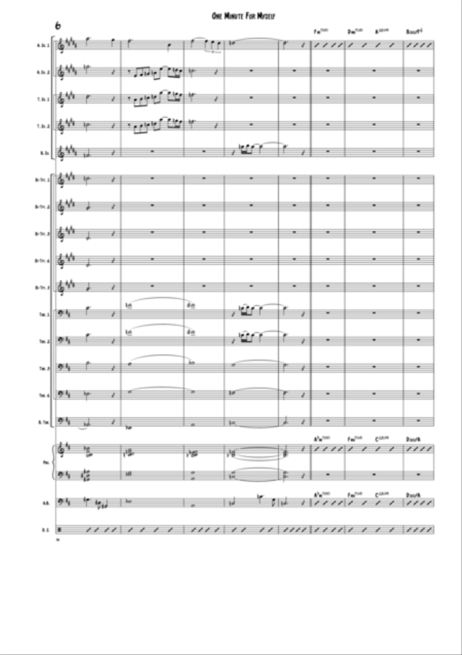 One Minute For Myself Jazz Ensemble scores gallery preview page 6