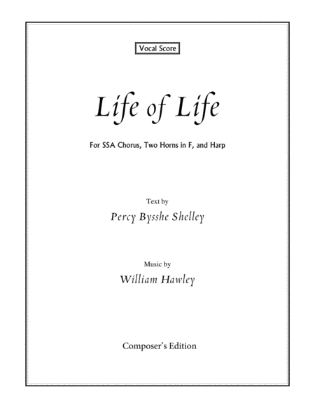 Life of Life (Vocal Score) image number null