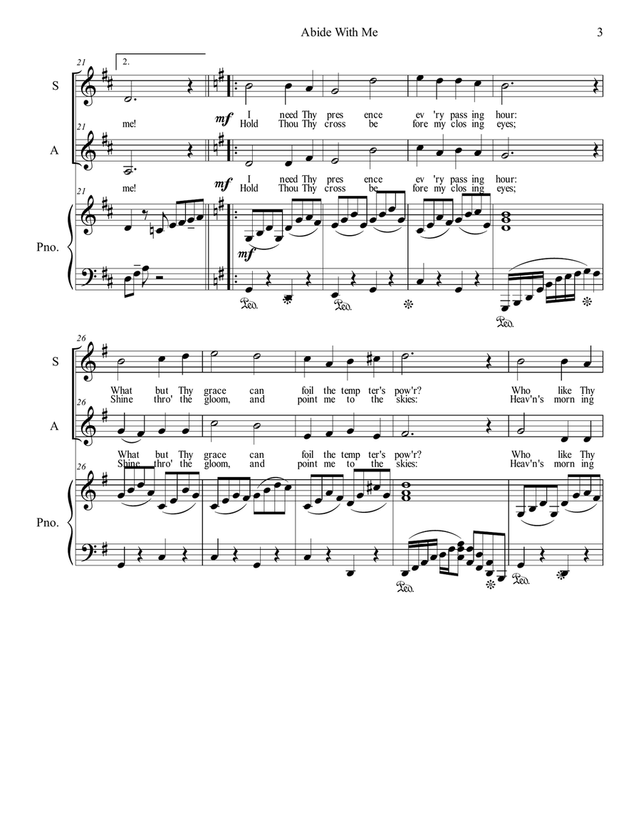 Abide with Me Alto Voice scores gallery preview page 3