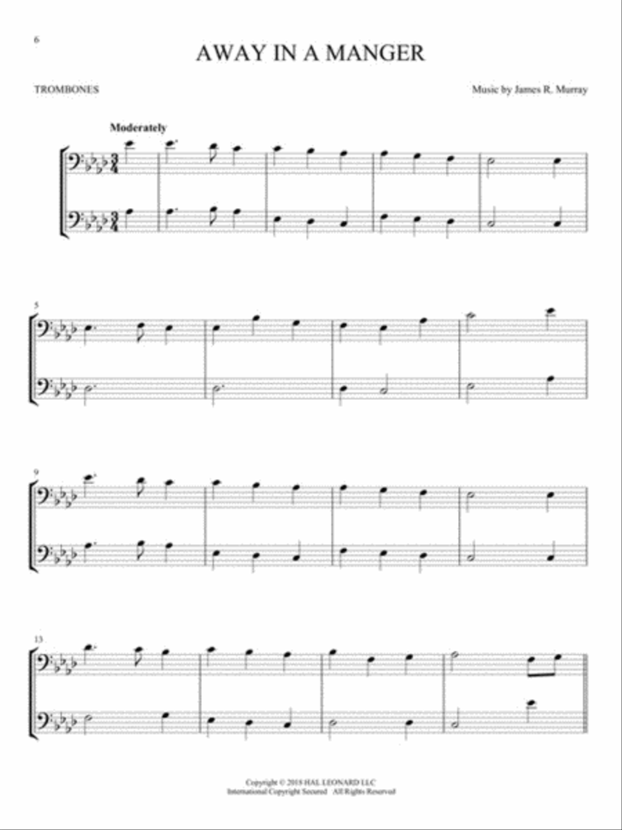 Christmas Carols for Two Trombone Duets Trombone Duet scores gallery preview page 4