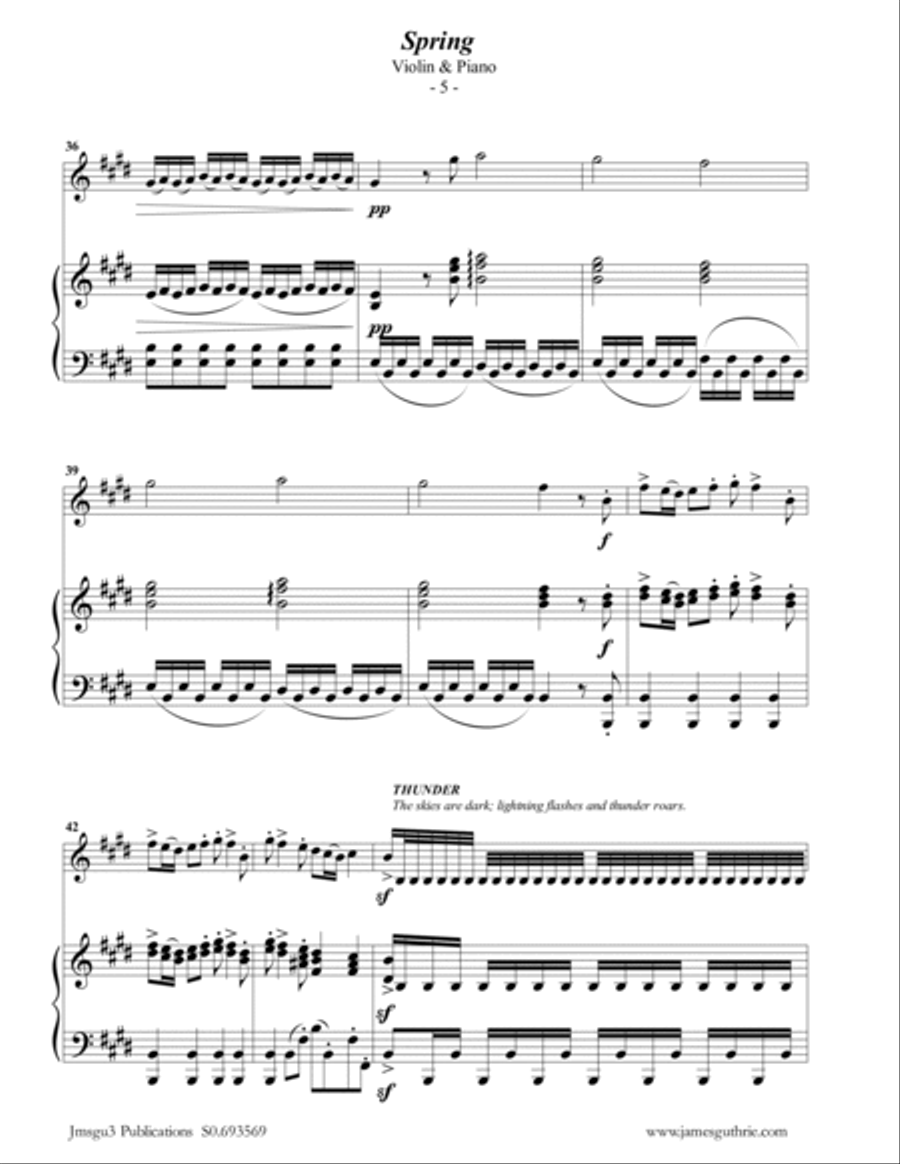 Vivaldi: Spring from the Four Seasons for Violin & Piano Violin Solo scores gallery preview page 5