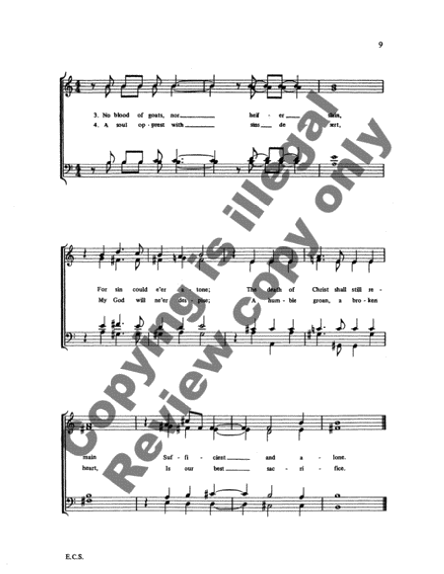 Six Hymns to Doctor Watts 4-Part scores gallery preview page 13