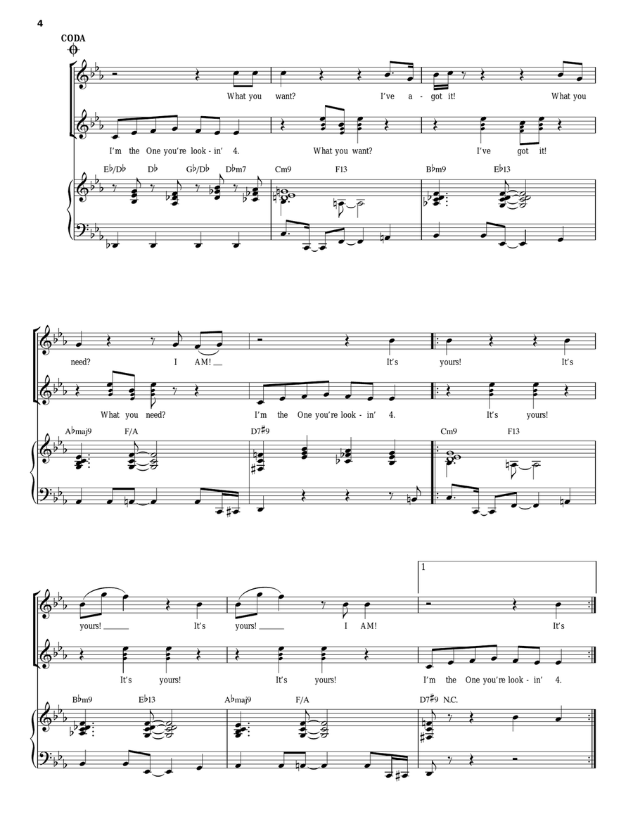 Whatcha Lookin' 4? Piano, Vocal, Guitar scores gallery preview page 4