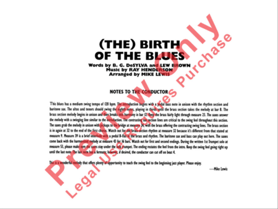 The Birth of the Blues Jazz Ensemble scores gallery preview page 3