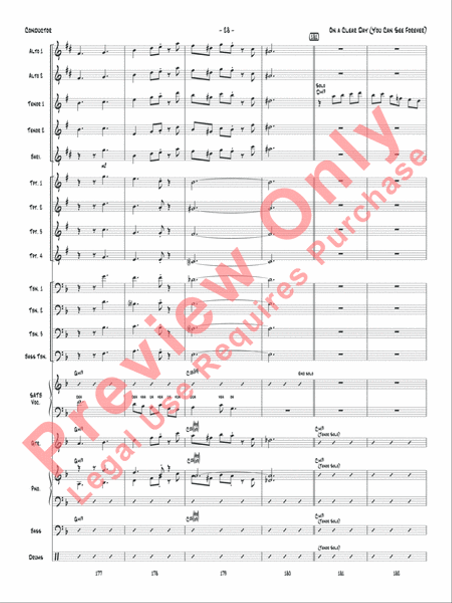 On a Clear Day (You Can See Forever) Jazz Ensemble scores gallery preview page 31