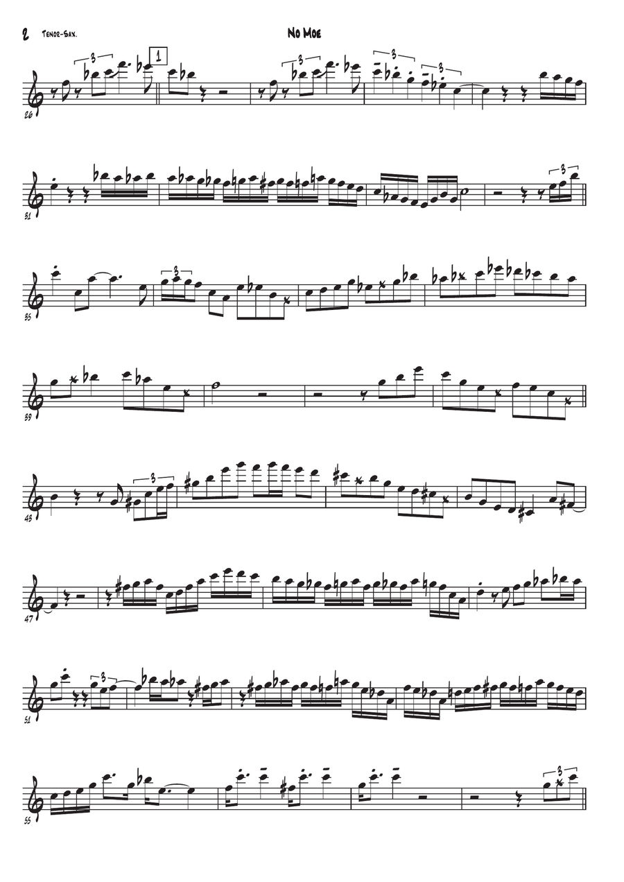 No Moe No Moe Tenor Saxophone scores gallery preview page 3