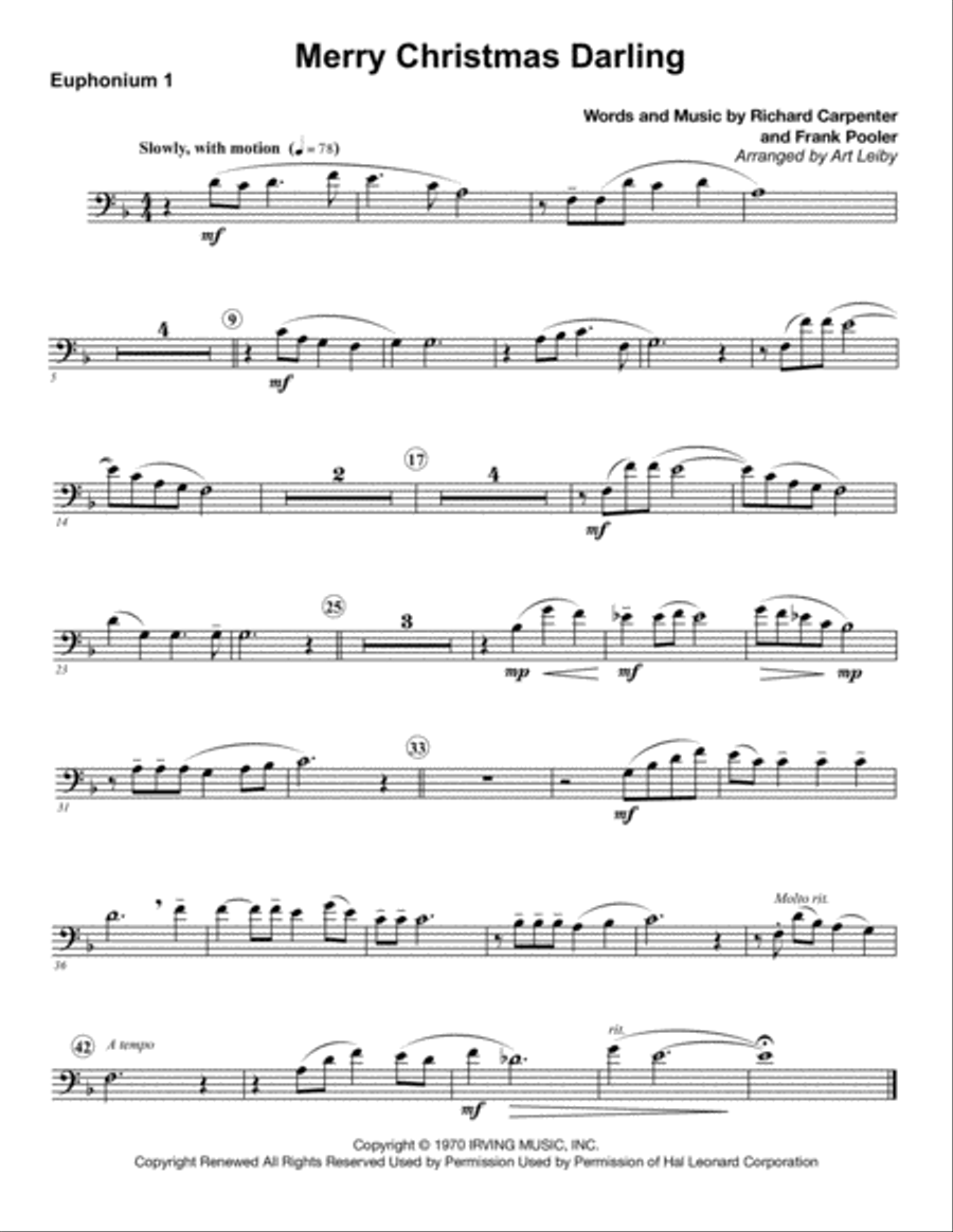 Merry Christmas, Darling Brass Ensemble scores gallery preview page 3