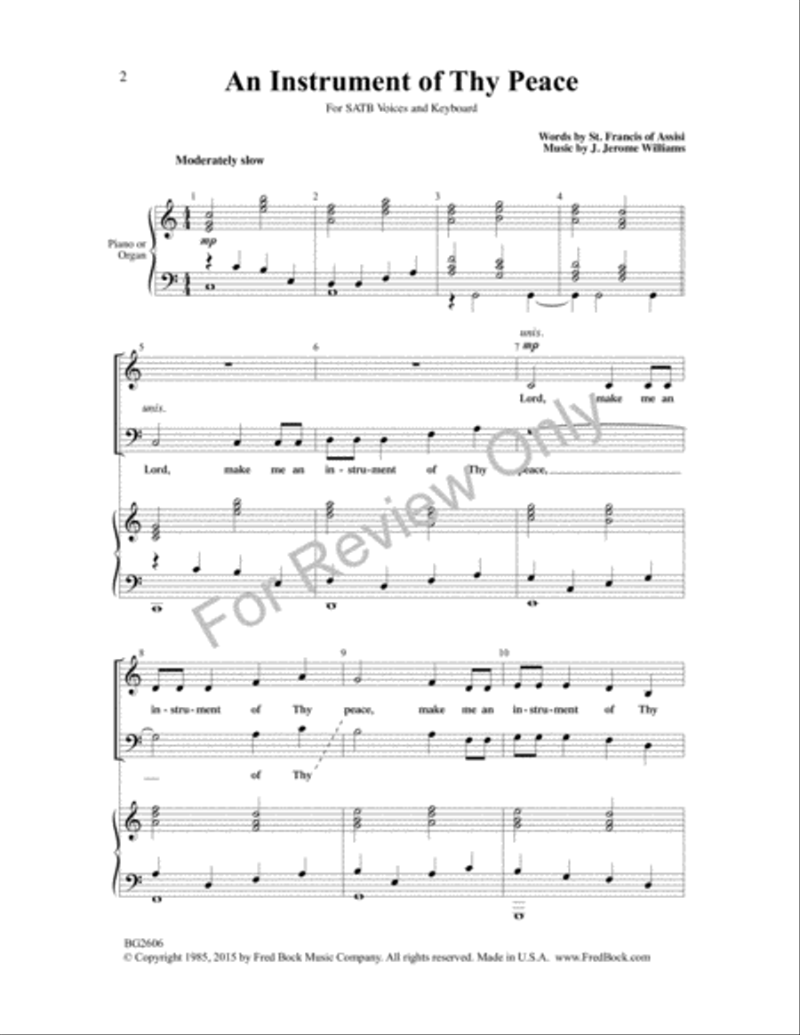 An Instrument of Thy Peace 4-Part scores gallery preview page 2