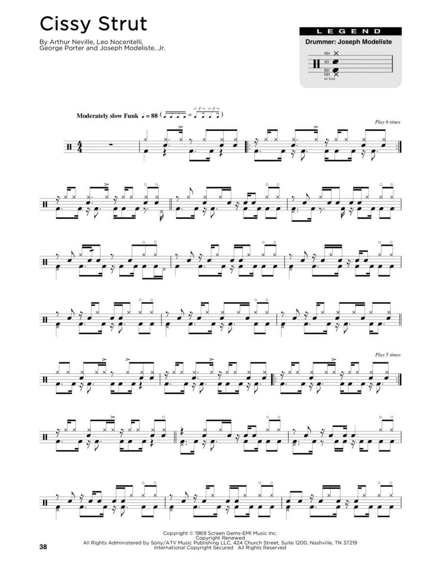 Cissy Strut Drum Set scores gallery preview page 1
