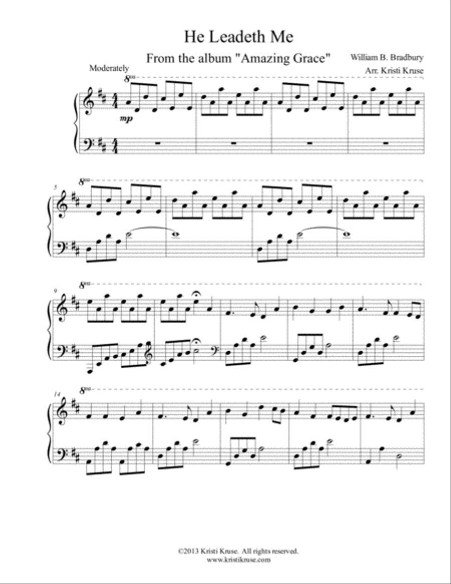 He Leadeth Me Piano Solo Piano Solo scores gallery preview page 2