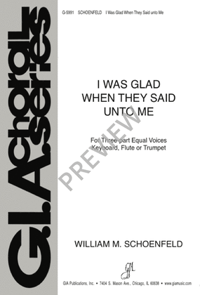 Book cover for I Was Glad When They Said unto Me