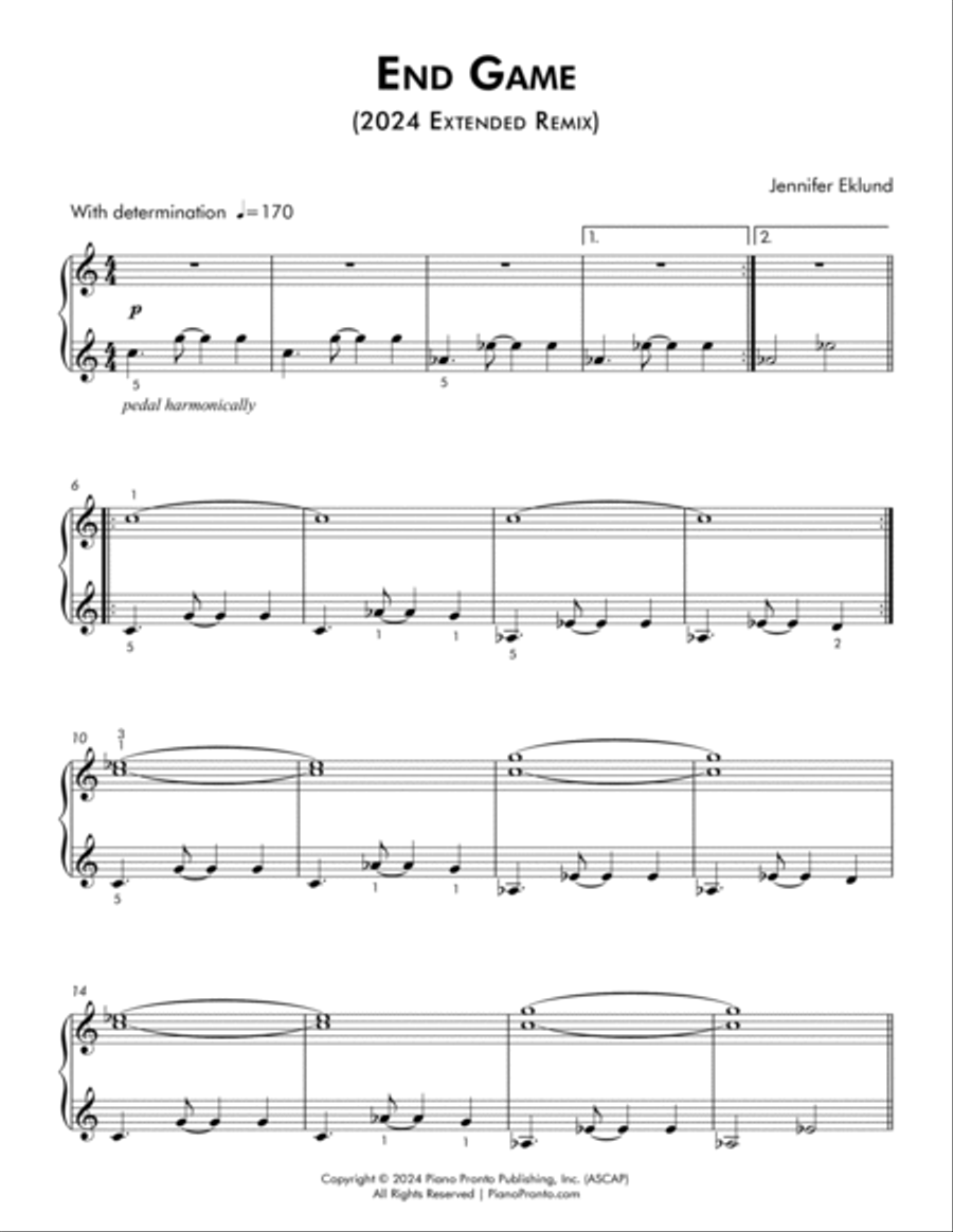 End Game (2024 Extended Remix) Piano Method scores gallery preview page 2