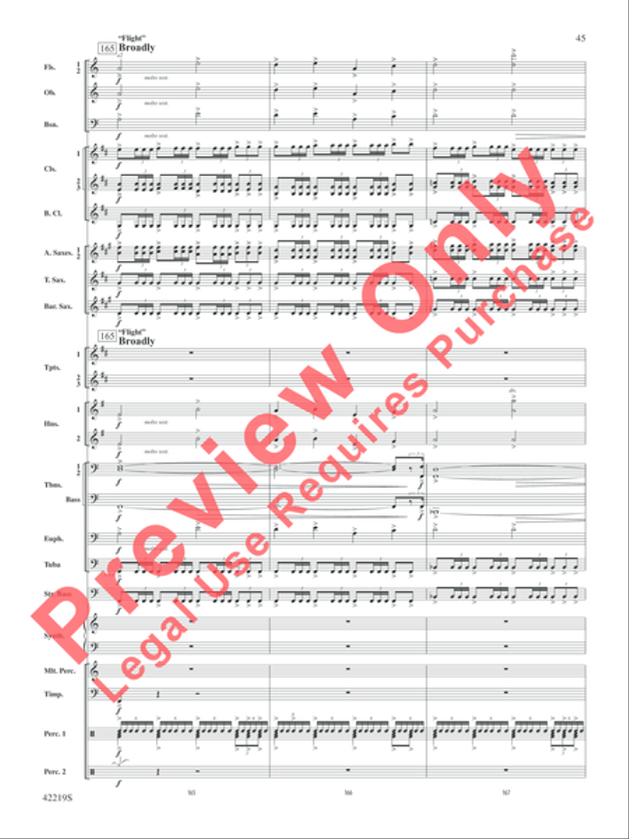 Man of Steel, Suite from Concert Band scores gallery preview page 46