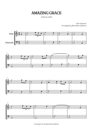 Amazing Grace • easy violin and cello sheet music