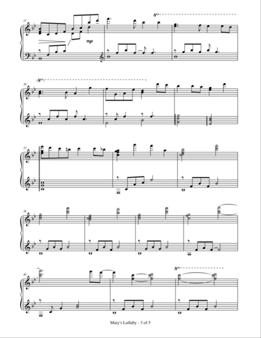 Mary's Lullaby (piano solo) Piano Solo scores gallery preview page 3