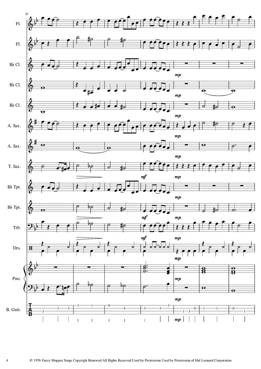 The Muppet Show Theme The Muppet Show Theme Concert Band scores gallery preview page 4
