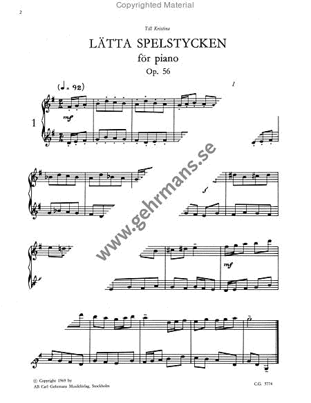 Latta spelstycken for piano
